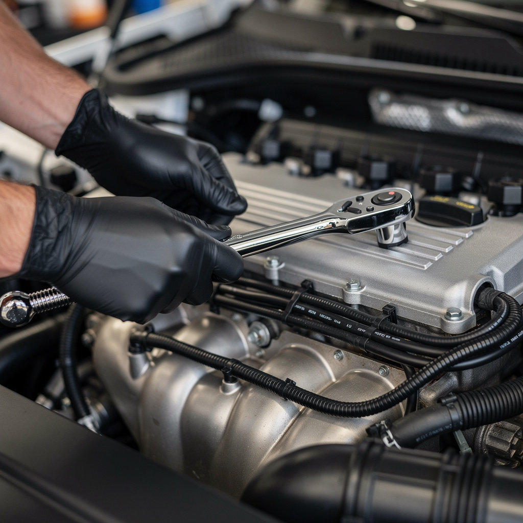 Hugo Auto Service technician performing specialized diagnostics on a European car in Chula Vista